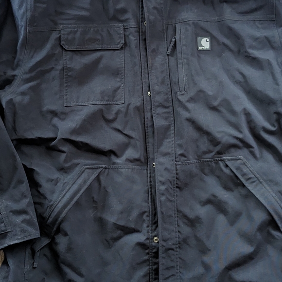 Carhartt C72 Mens 2XL Black Long Sleeve Full Zipper Coat - Picture 3 of 9